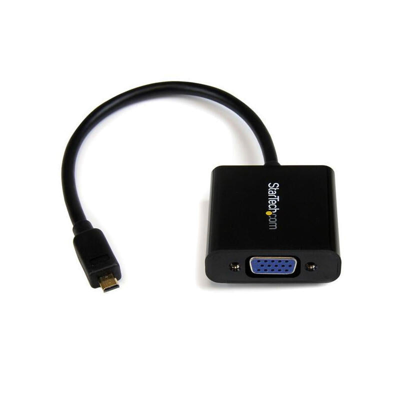 Startech.Com Adaptador Conversor De Vídeo Micro Hdmi® A Vga 1920x1200 Cable Convertidor Activo Hembra Vga Hd15 Macho Micro Hdmi Vídeo Conversor Hdmi Vga Negro
