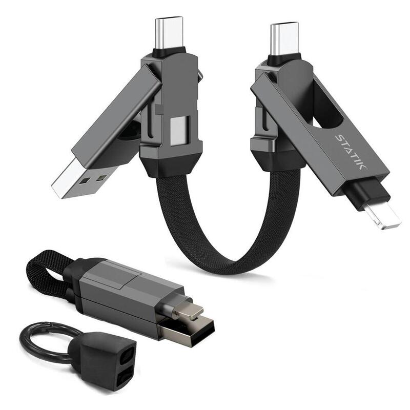 Statik Hexcharge Universal 4-In-1 Fast Charging Cable Black