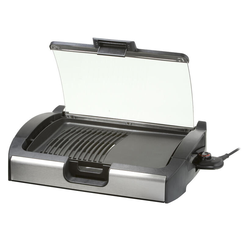 Steba Bbq Tischgrill Vg 200 (Negro, 2.200 Watt, Mit Glasdeckel) 06-49-00