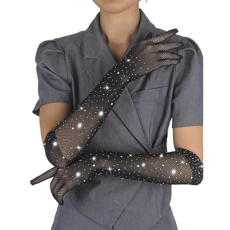 Subblime - 957469 Guantes Transparentes Con Brillo Negro S/M