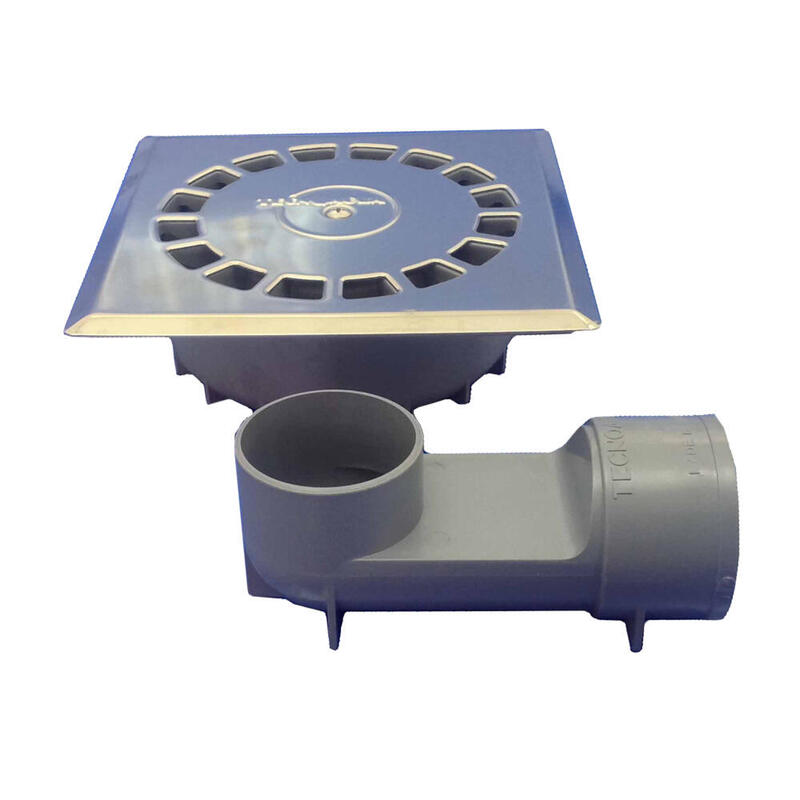 Sumidero Pvc Sifonico 360º Estándar Inoxidable T-88 Vhi 10 X 10 Cm / 118 X 118 X 45 Mm / Ø40 Mm