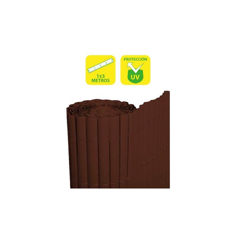 Sungarden Cañizo Plastico Doble Cara 1x3m - Color Marron Oscuro