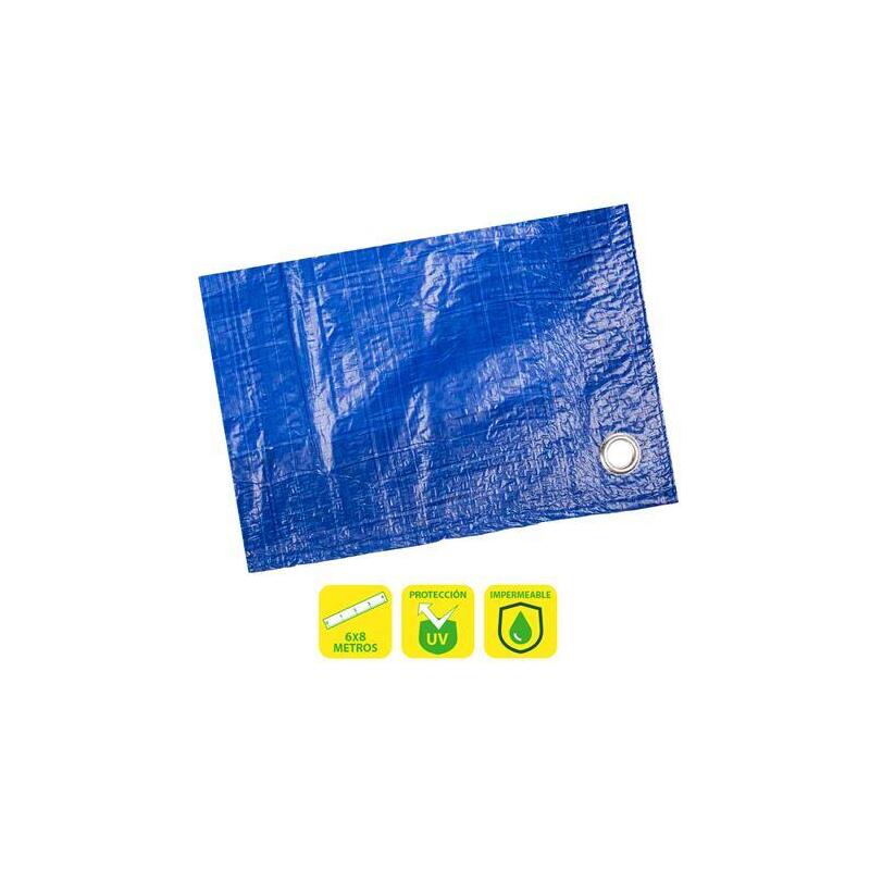 Sungarden Toldo / Lona Con Ojales De Metal 6x8m - Azul