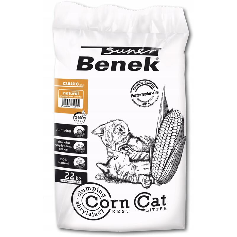 Super Benek Zwirek Maíz Natural 35l / 22kg