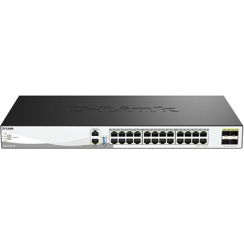 Switch Gestionable D-Link Dxs-3130-28 E 24 Puertos Rj-45 10gbps Sfp Poe