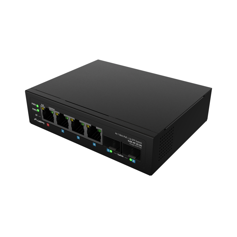 Switch Lanberg Industrial Poe 1xbt 3xat 2xsfp Din Gigabit Ethernet Sin Gestion