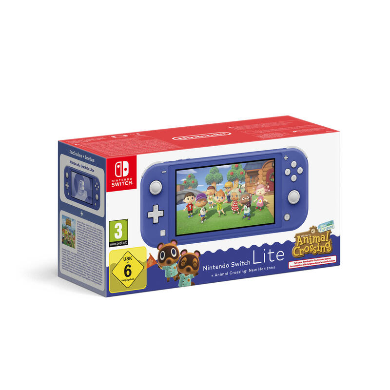 Switch Lite Console Animal Crossing Blue