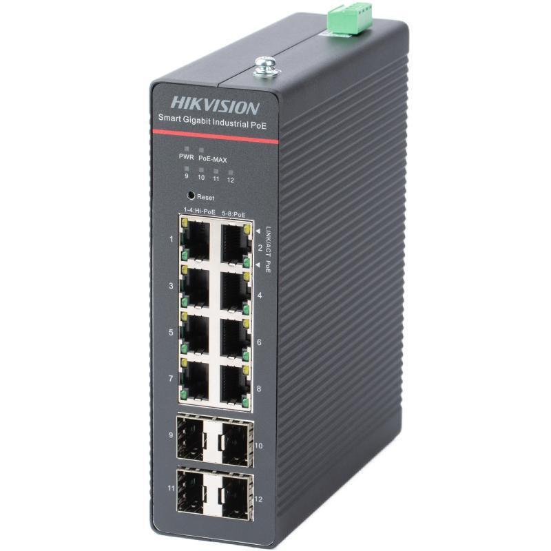 Switch Poe Industrial Inteligente Administrado De 8 Puertos Gigabit 4 Puertos Sfp