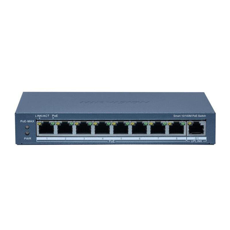 Switch Poe Inteligente Fast Ethernet 8 Puertos Hikvision