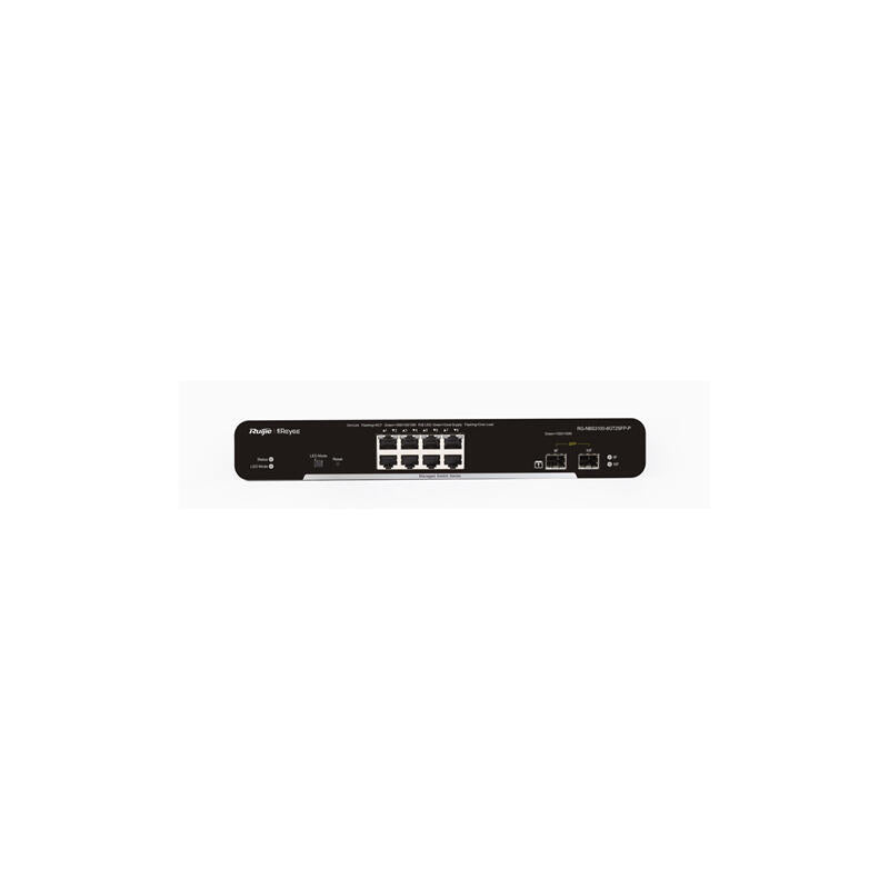 Switch Reyee 8-Port Gigabit L2 Managed Poe 8 Gigabit Rj45 Poe/Poe+ Ports,2 Sfp Slots,125w Poe Powe