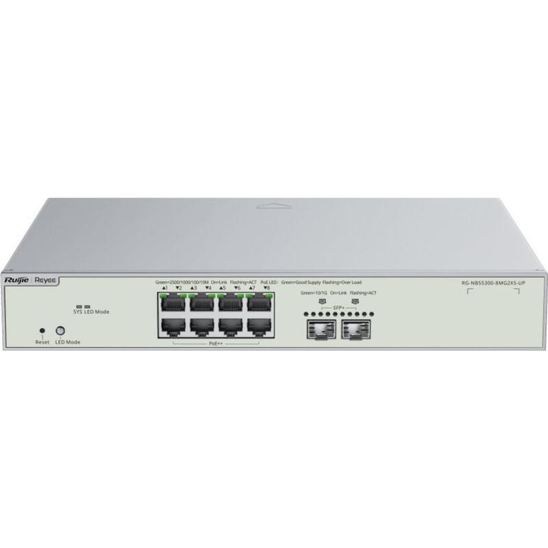 Switch Reyee Nbs5300-8mg2xs-Up L3 8xxmg Hipoe 2xsfp+ 370w