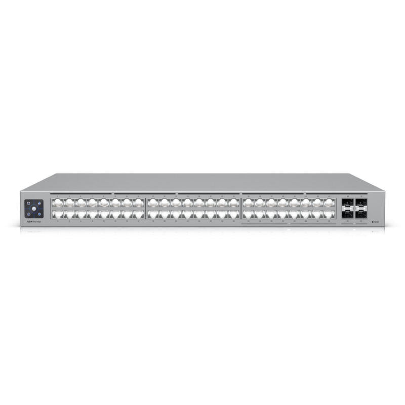 Switch Ubiquiti Usw-Pro-Max-48 Etherlighting Multigigabi Capa 3 Con 16x 2.5gbe, 32x 1gbe Y 4x Sfp+ 10gb. Los Puertos Etherlighting Se Iluminan Para Indicar La UbicaciÓ N Del Puerto, Velocidad, Vlan, Et