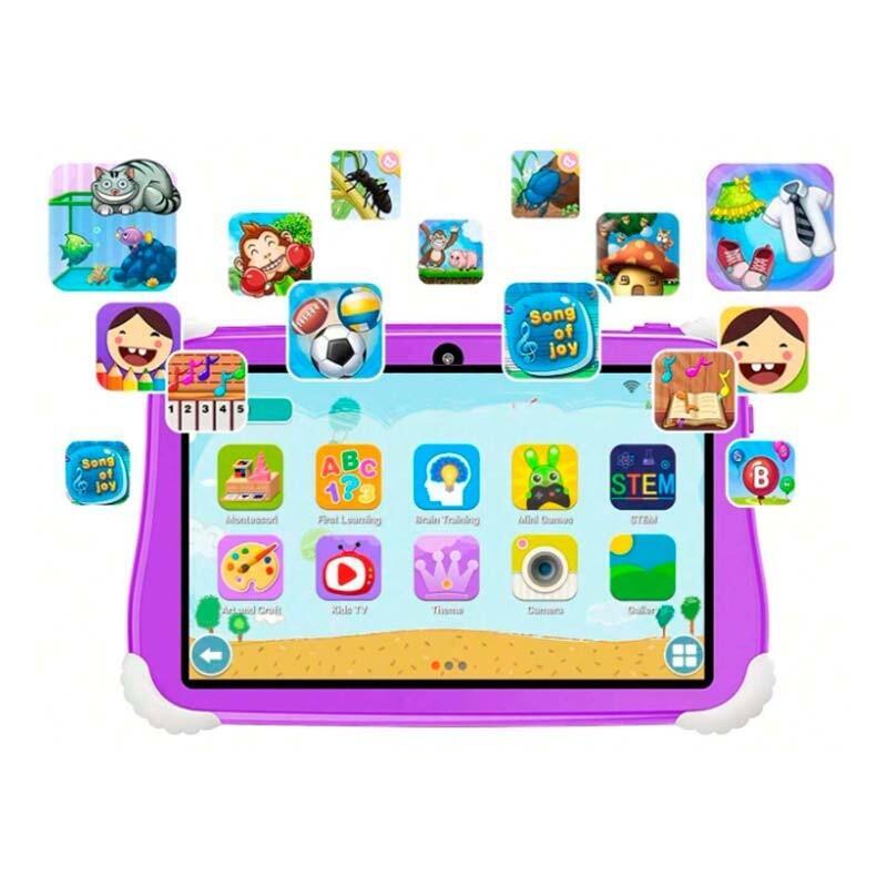 Tablet Powerbasics Mt6735 2gb/16gb Dino Lila Para Niños