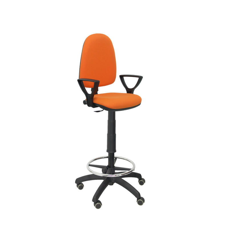 Taburete Ayna Bali Naranja Brazos Fijos Ruedas De