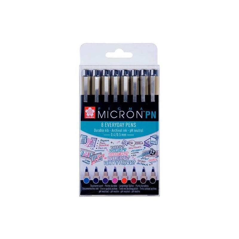 Talens Sakura Rotuladores Pigma Micron Pn Estuche De 8 C/Surtidos