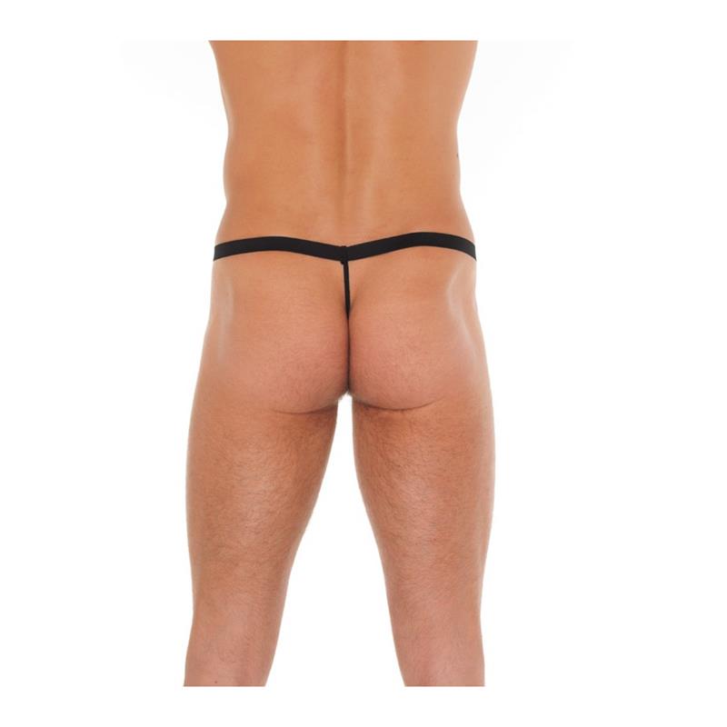 Tanga Con Cremallera Negro Talla Única
