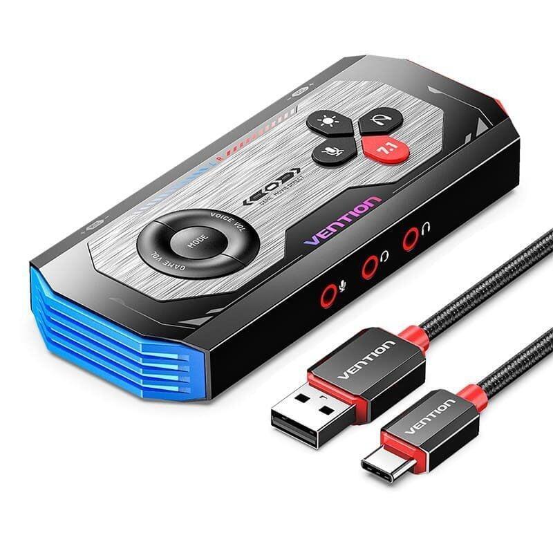 Tarjeta De Sonido Gaming Con Amplificador Vention Cvab0 Usb Tipo-C Macho 3xjack 3.5 Hembra
