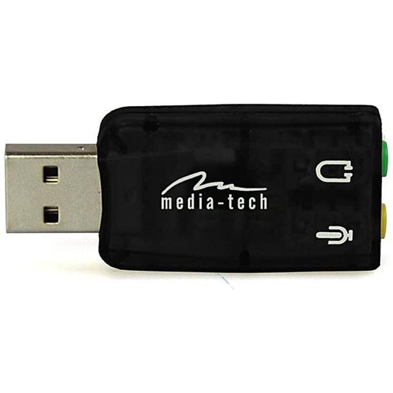 Tarjeta De Sonido Mediatech Mt5101 Virtu 5.1 Usb Negro