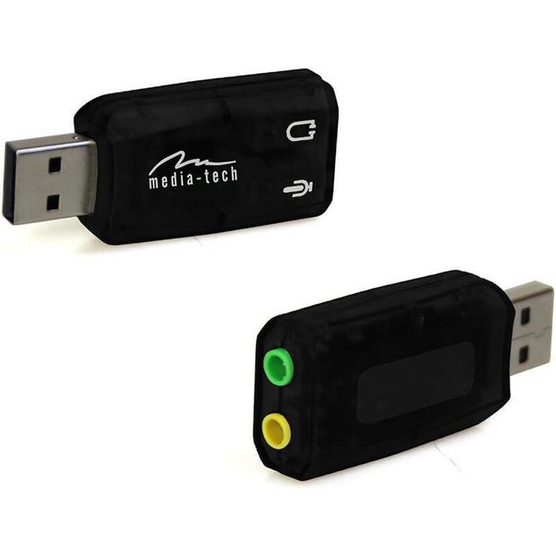 Tarjeta De Sonido Mediatech Mt5101 Virtu 5.1 Usb Negro