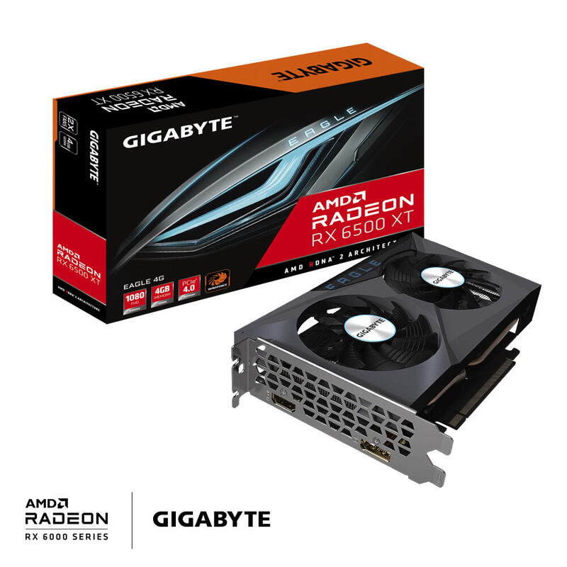 Tarjeta Grafica Gigabyte Radeon Rx 6500 Xt Eagle 4g Amd 4 Gb Gddr6