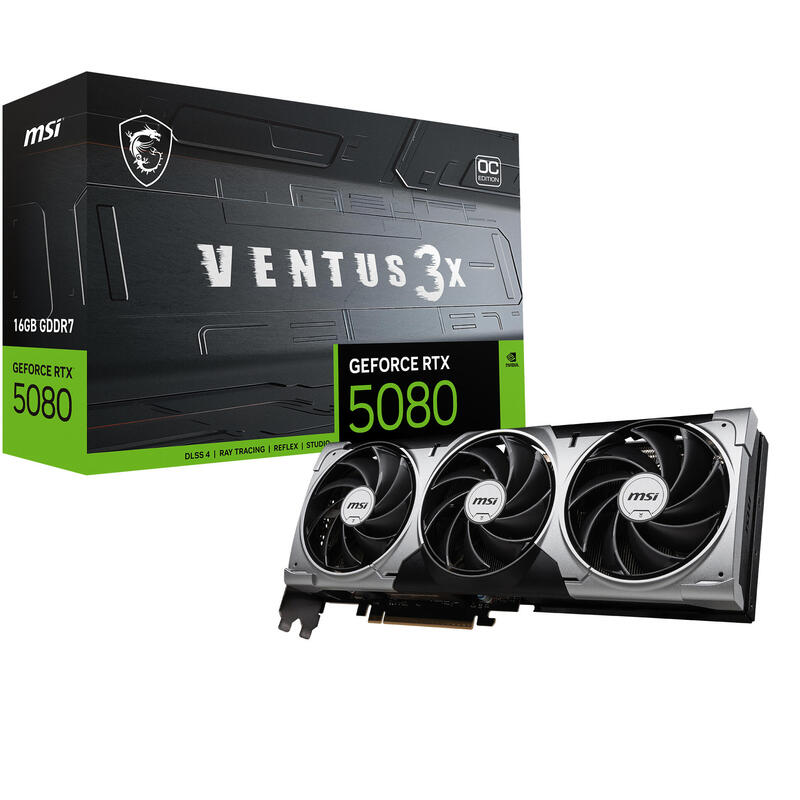 Tarjeta Grafica Msi Geforce Rtx 5080 Ventus 3x Oc 16gb Gddr7 Dlss4 912-V531-264