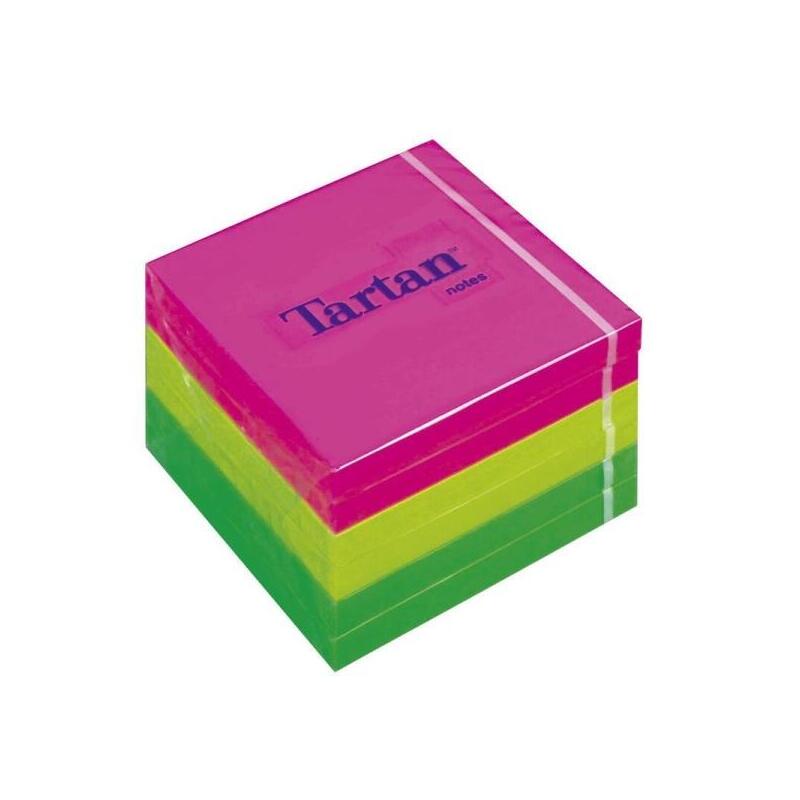 Tartan 7676n Pack De 6 Blocs De 100 Notas Adhesivas Reposicionables 76x76mm - 100% Pefc - Colores Surtidos