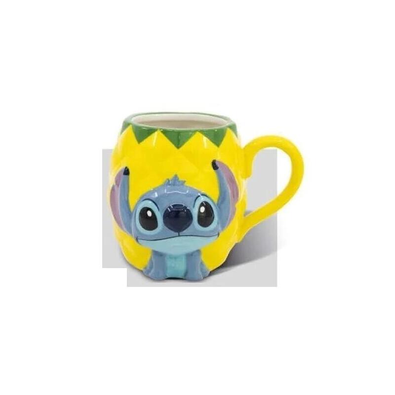 Taza Ceramica 3d 415ml Stitch Pineapple