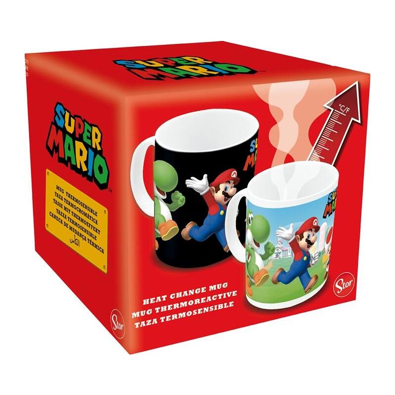Taza Cerámica Super Mario 325 Ml Sentiva Al Calor En Caja Regalo