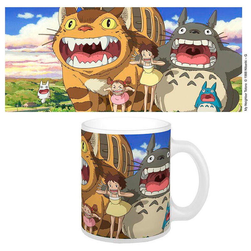 Taza Nekobus & Totoro Ceramica Mi Vecino Totoro Studio Ghibli