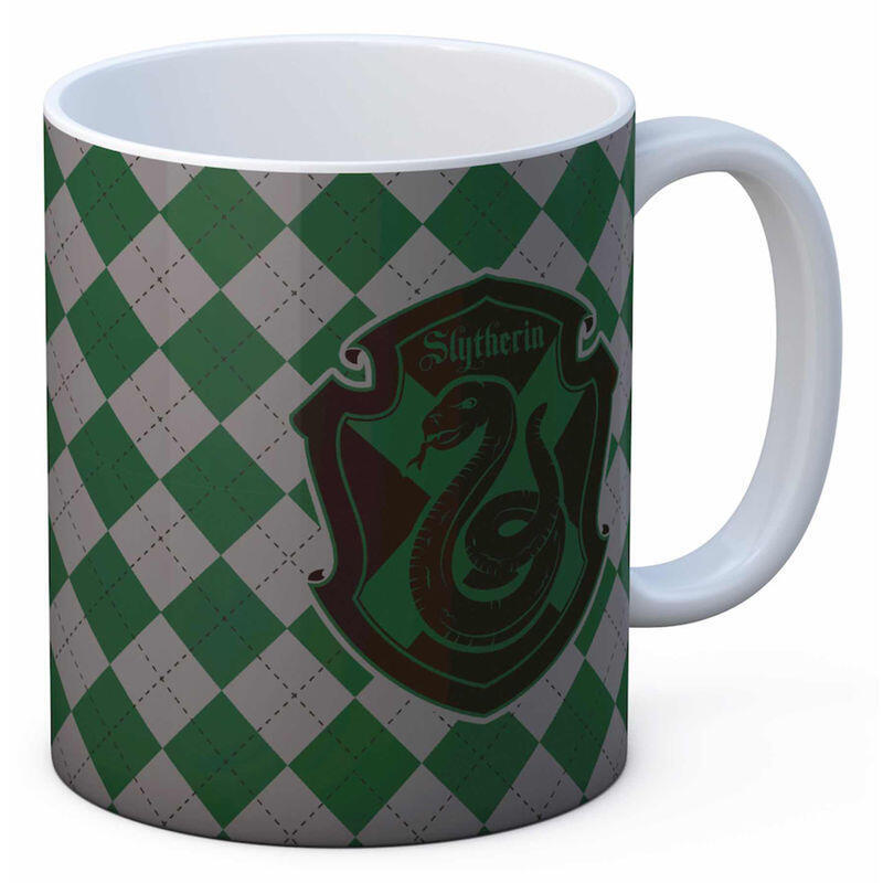 Taza Slytherin Blanca Ceramica Harry Potter