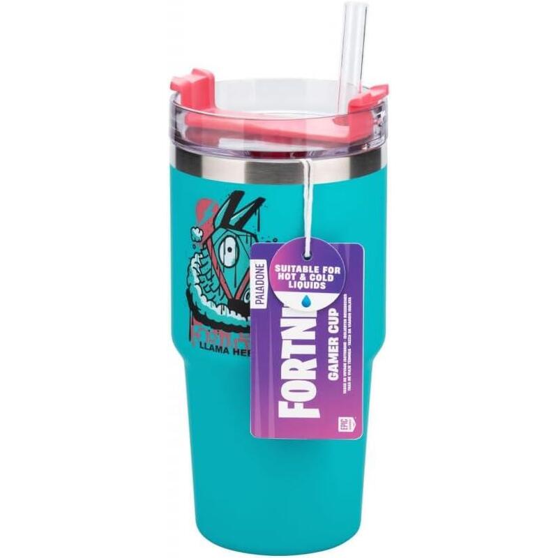 Taza Térmica Y Pajita Fortnite De 600ml