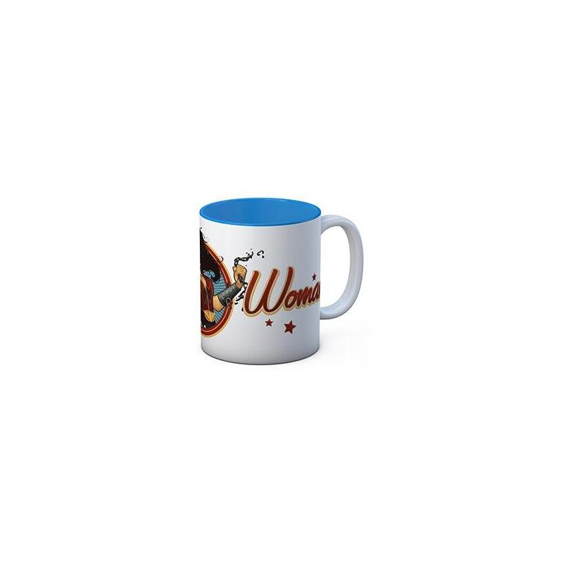 Taza Wonder Woman Cadena Taza Blanca-Azul Ceramica Universo Dc