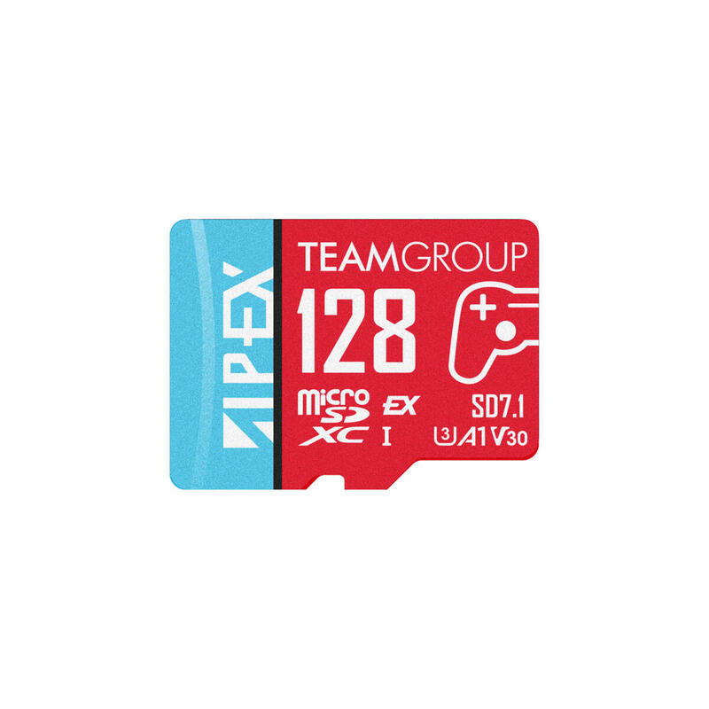 Team Group Apex Sd7.1 128 Gb Sdxc, Tarjeta De Memoria Rojo/Azul, Microsd Express Tapmsde128giv30a102