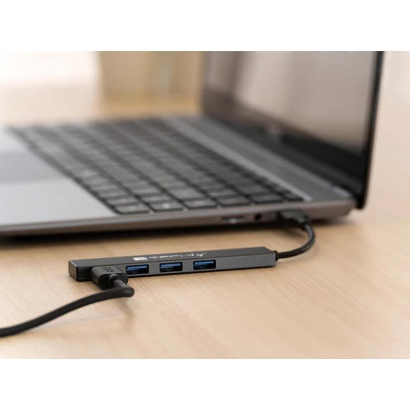 Techly Usb-A 3.2 Hub With 4 Usb-A Ports 5gbps Slim Metal