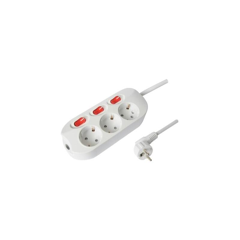 Technik Regleta 3 Enchufes Interruptor Individual 16a 1,5m