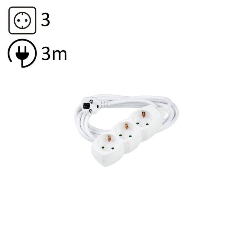Technik Regleta De Corriente 3 Enchufes 3,0m 16a Blanco