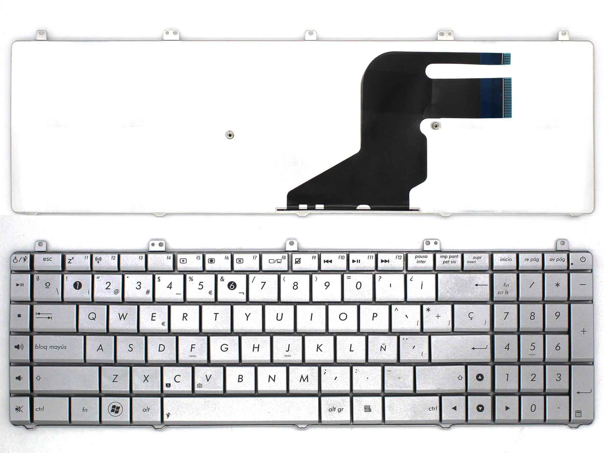 Teclado Para Portátil Asus N55 N57 N55S N55Sf N55Sl N75 N75Sf N75Sl N75S N75Y Plateado