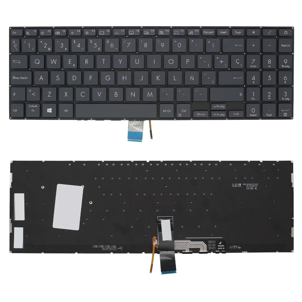 Teclado Para Portátil Asus Zeenbook Pro 15 Ux535L Ux535Lh Ux535Li Ux535Qa Ux535Qe Verde Gris Retroiluminación