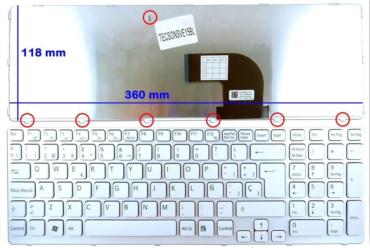 Teclado Blanco Para Portátil Sony Vaio Sve15 Sve17 Series