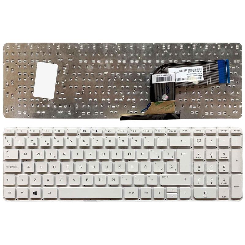 Teclado En Color Blanco Para Portátil Hp Pavilion 17 F Sin Marco