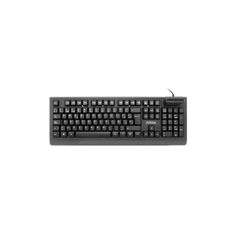 Teclado Español Nilox Usb Con Lector Dni Compatible Dni 4.0 Y Tarjeta Sanitaria