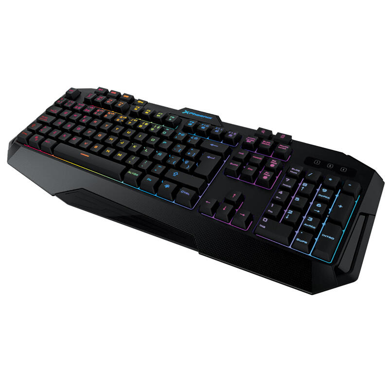 Teclado Gaming Phoenix Con Cable Luz Rgb 9 Modos De Iluminacin 4 Botnes Macro 12 Teclas Multimedia