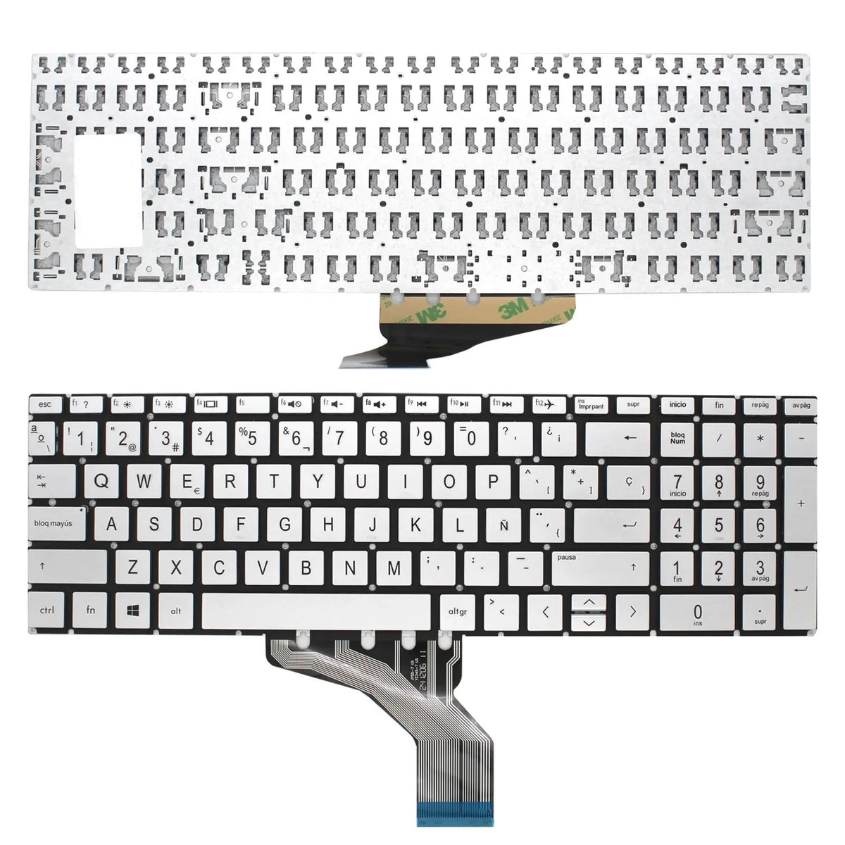 Teclado Para Portátil Hp 15-Cs 15-Cs0025Cl 15-Cw000 15-Cw0027Ca 15-Cw1063Wm Plata