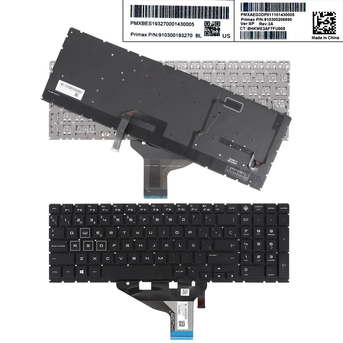 Teclado Para Portátil Hp Omen 15-Dc Tpn-Q211 15-Dc000 15T-Dc000 15-Dc0010N Retroiluminado Negro