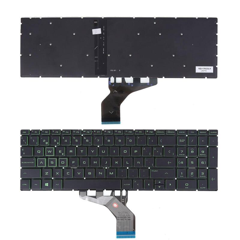 Teclado Hp Pavilion 15 Da 250 255 G7 Gen7 Negro (Con Tablero Retroiluminado Lado Verde Win8)