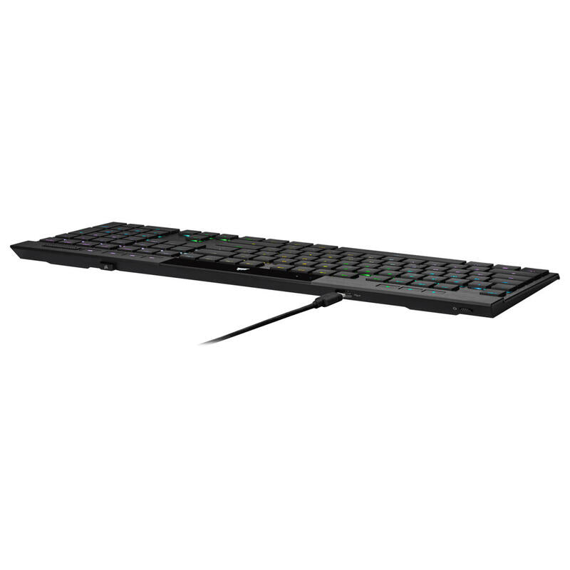 Teclado Inglés Corsair K100 Air Usb + Rf Wireless + Bluetooth Qwerty Negro