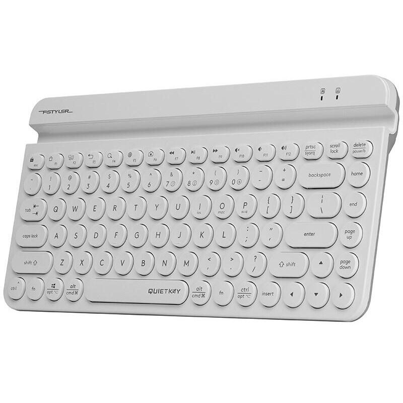 Teclado Ingles Inalámbrico A4tech Fstyler Fbk30 White 2.4ghz+Bt (Silent) A4tkla47187