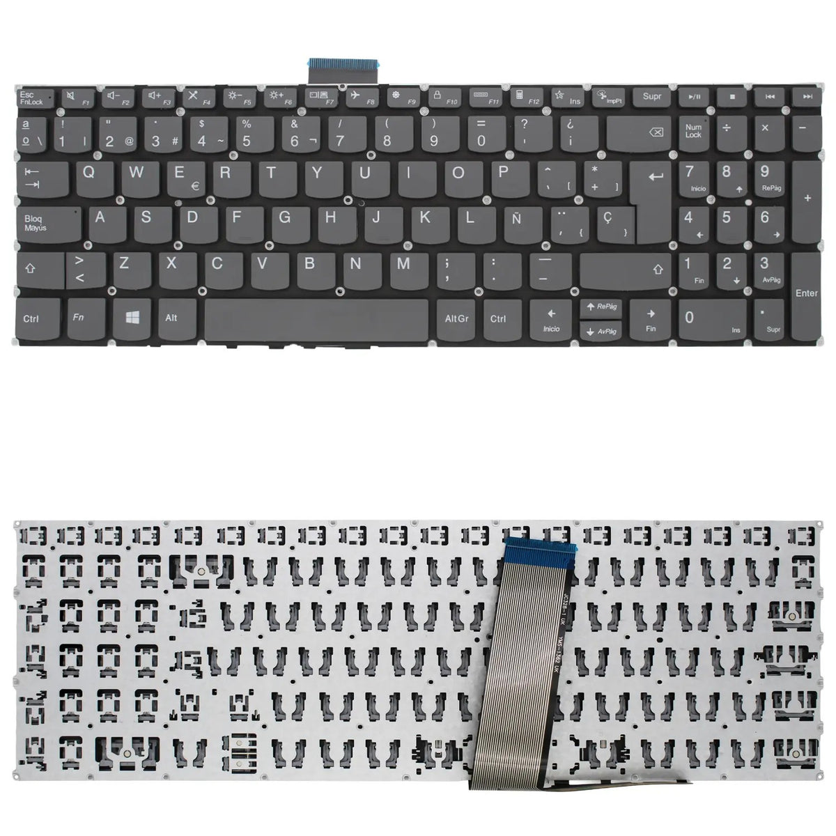 Teclado Para Portátil Lenovo Ideapad 3-15Aba7 3-15Iau7 3-17Aba7 3-17Iau7 Gris