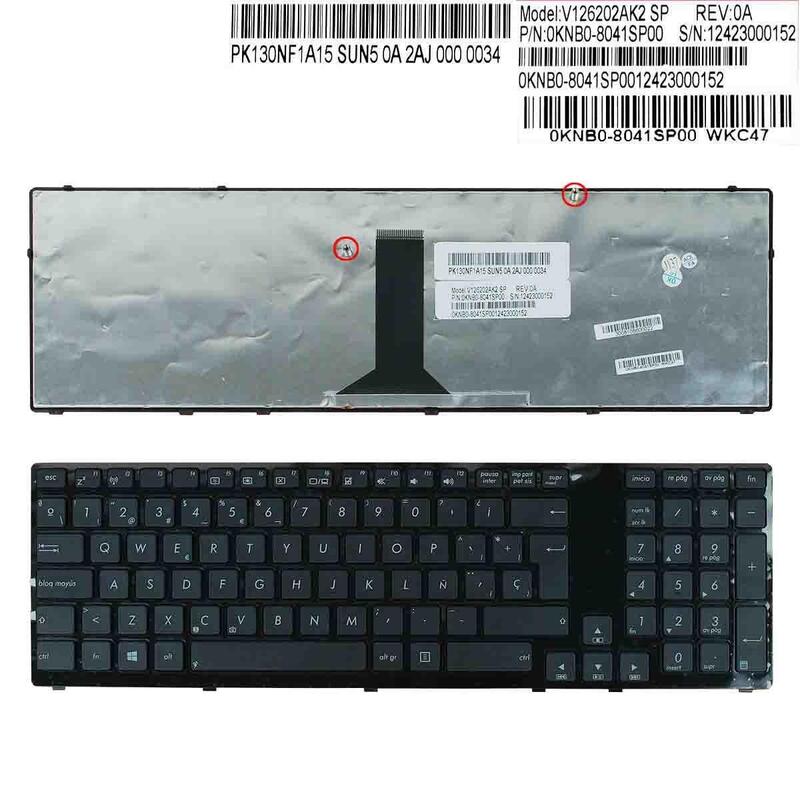 Teclado Para Portátil Asus K95 K95v K95vb K95vj K95vm X93 X93s X93sm X93sv Marco Brillante