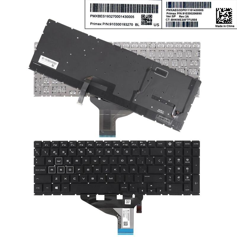 Teclado Para Portátil Hp Omen 15 Dc Tpn Q211 15 Dc000 15t Dc000 15 Dc0010n Retroiluminado Negro